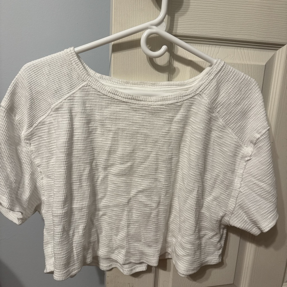 Aerie waffle knit boxy crop top